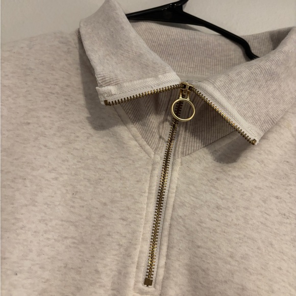 Athleta Light Beige Ribbed Pullover - Picture 3 of 5